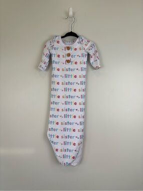 Caden Lane Little Sister Newborn Baby Knot Gown Size 7-14 lbs